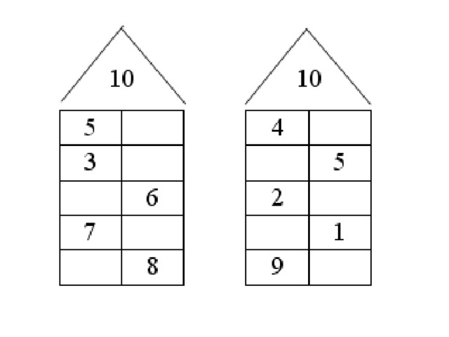 Состав чисел от 1 до 20 домики в картинках распечатать