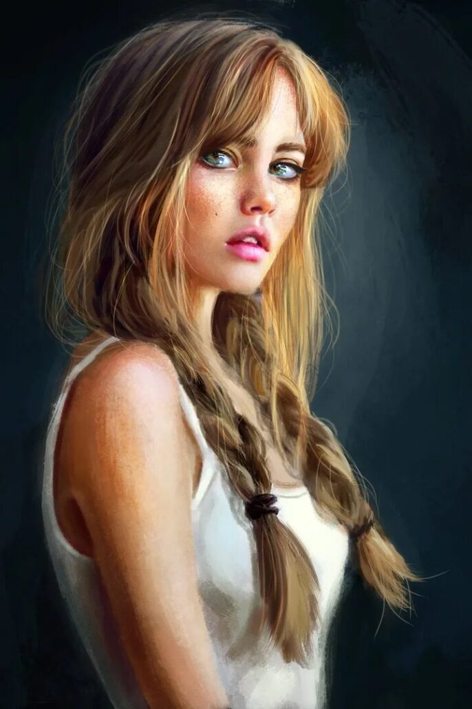 Очень красивые девочки рисунок. Русые волосы у девушек. Портрет красивой девушки. Красивая девушка арт. Красавицы с русыми волосами.